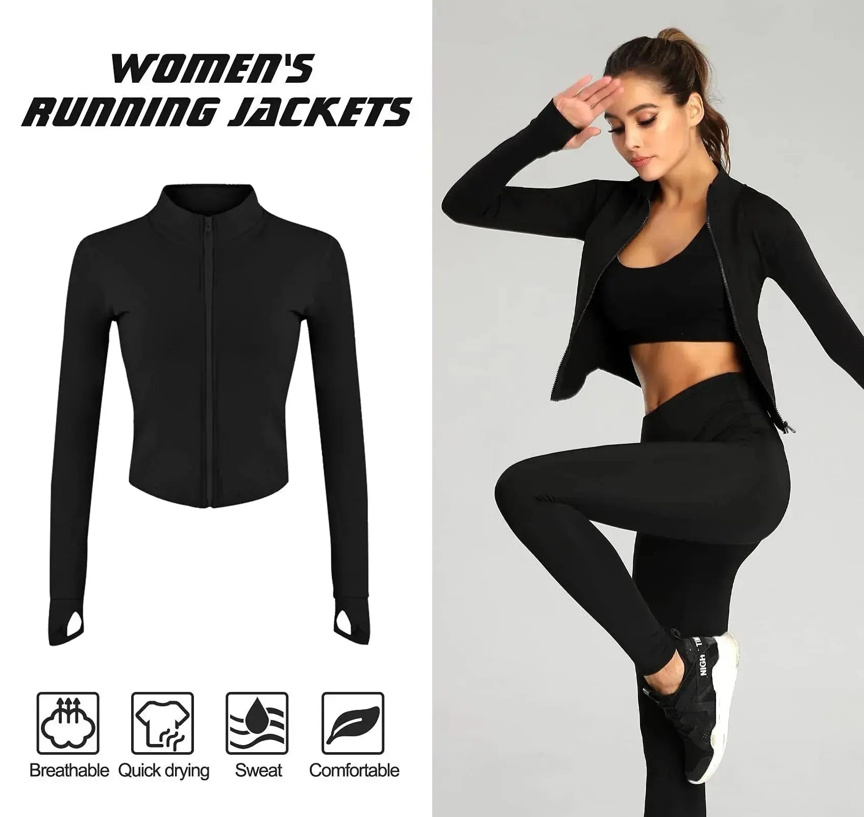 Chaqueta Deportiva Ajustada para Mujer: Manga Larga, Transpirable y de Secado Rápido ConEstillo