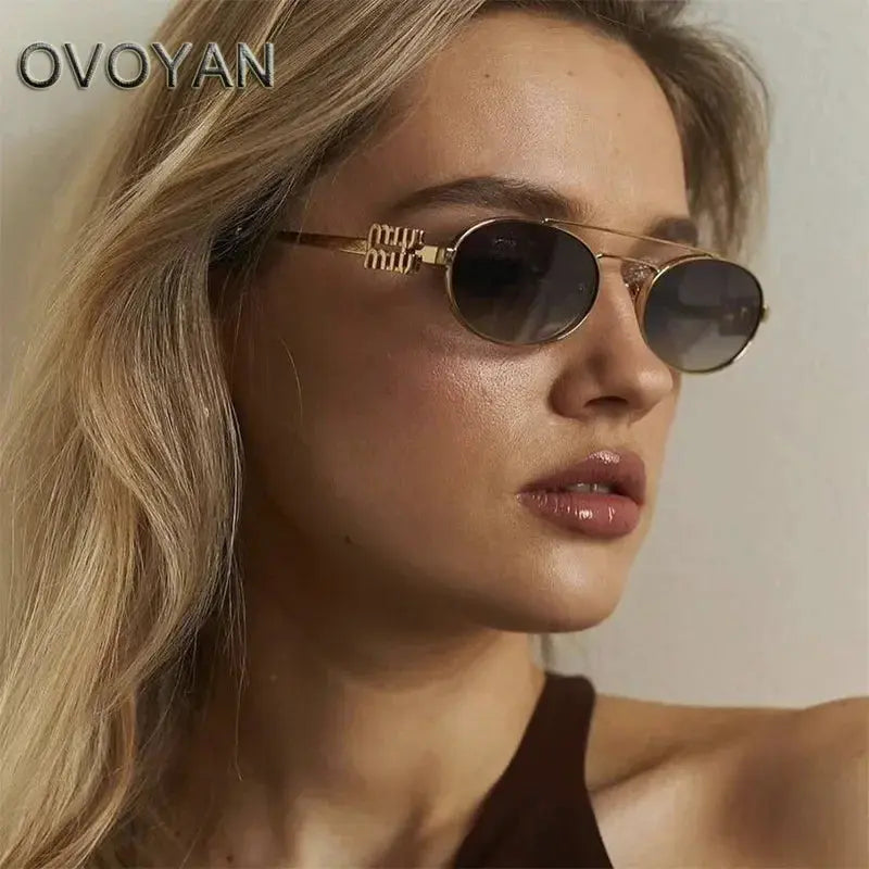 Gafas de sol ovaladas OVOYAN con marco de metal para mujer My Store