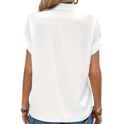 Blusa Elegante con Botones y Mangas Murciélago