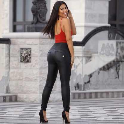 Calça de couro Melody Jeans: elegância e conforto em um único design